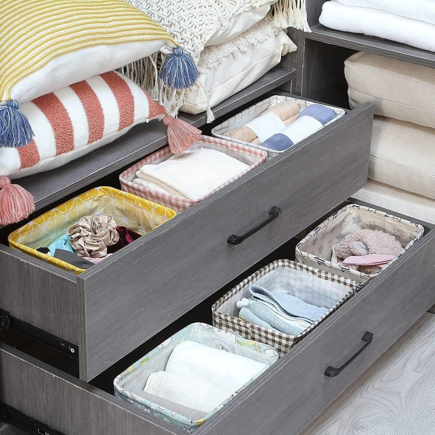 🧺 Canvas Storage Box | Drawer Organizer (Pack of 4)