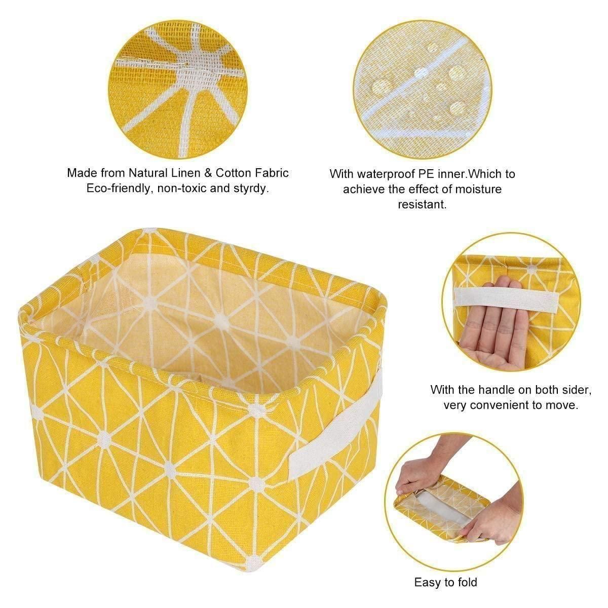 🧺 Canvas Storage Box | Drawer Organizer (Pack of 4)