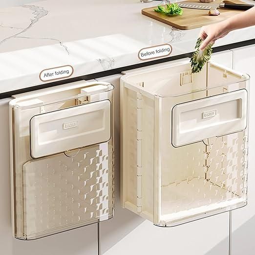 🗑️ Foldable Wall-Mounted Trash Can | Hanging Garbage Bin