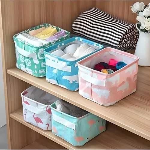 🧺 Canvas Storage Box | Drawer Organizer (Pack of 4)
