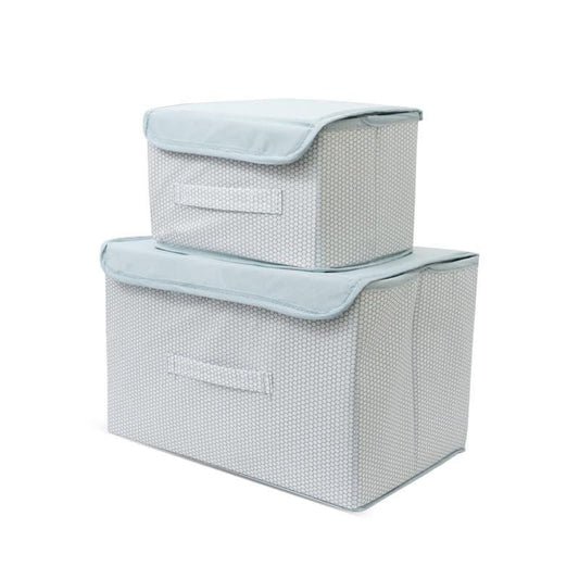 Foldable Non‑Woven Storage Basket Bins – Big & Small Wardrobe Organizer (Pack of 2) 🧺