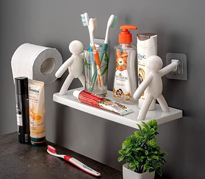 🚿 Wall Hanging Bathroom Shelf Storage Rack (Pack of 2)