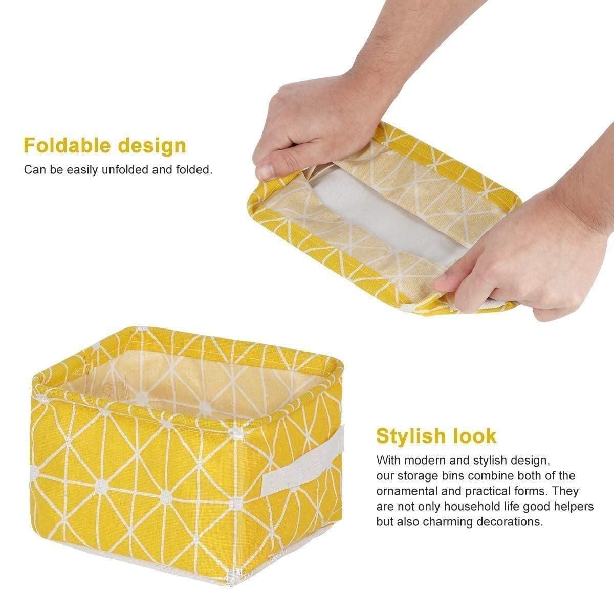 🧺 Canvas Storage Box | Drawer Organizer (Pack of 4)