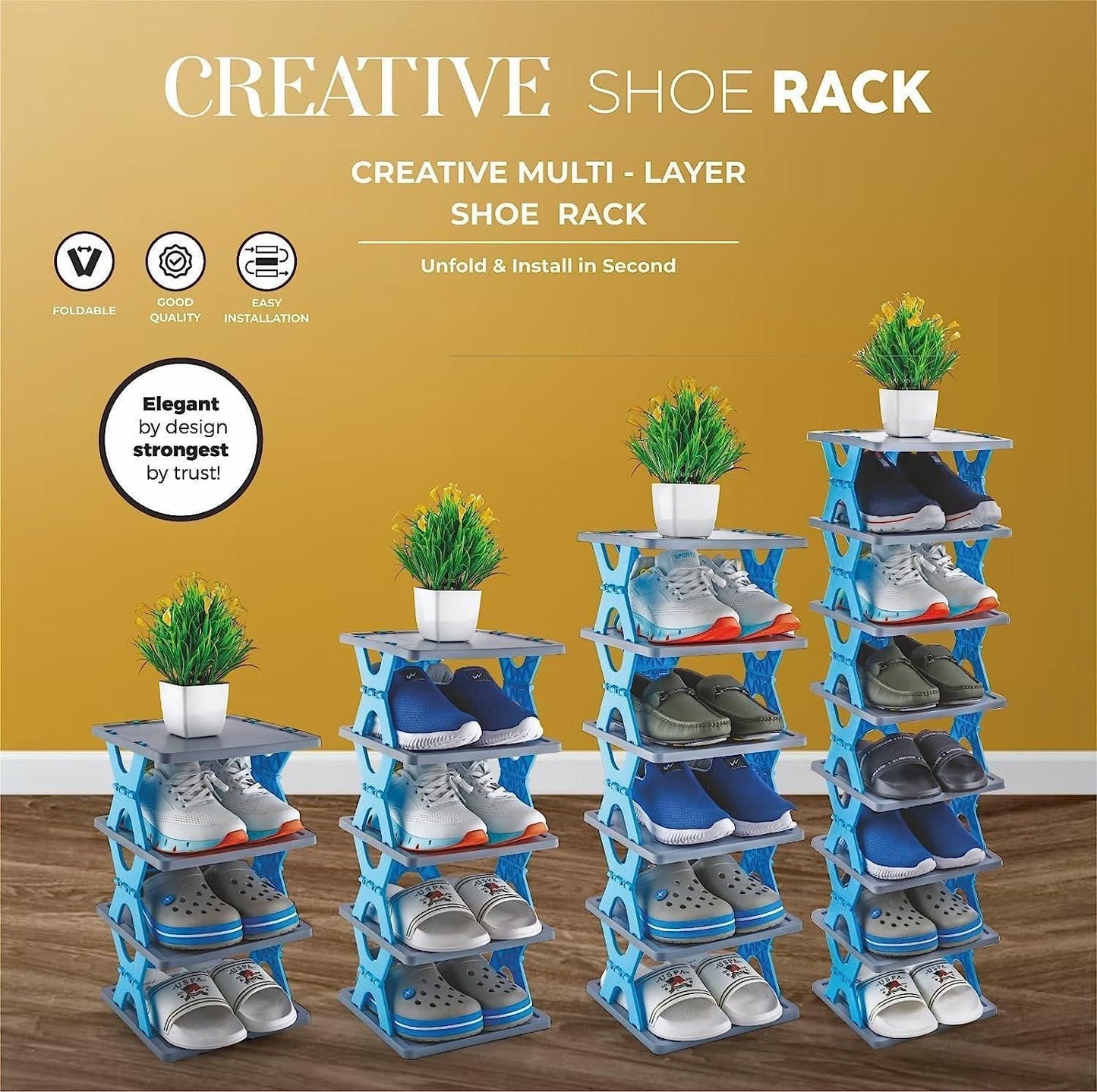 👟 Smart Foldable Shoe Tier Rack | Space-Saving Shoe Organizer