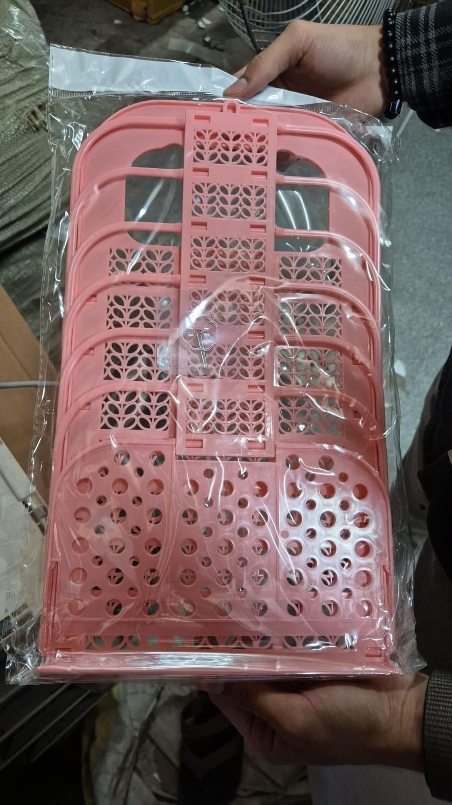 🧺 Plastic Multipurpose Hanging Laundry Basket – Foldable & Space-Saving