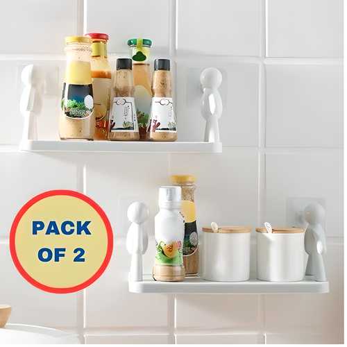 🚿 Wall Hanging Bathroom Shelf Storage Rack (Pack of 2)
