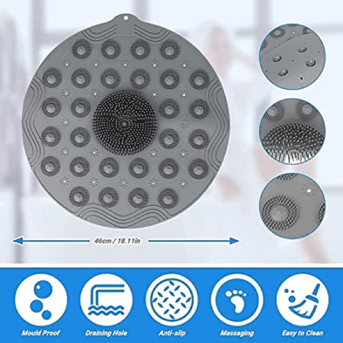 Shower Foot Cleaner Scrubber – Non‑Slip Foot Brush Massager Pad (Pack of 2) 🚿🦶