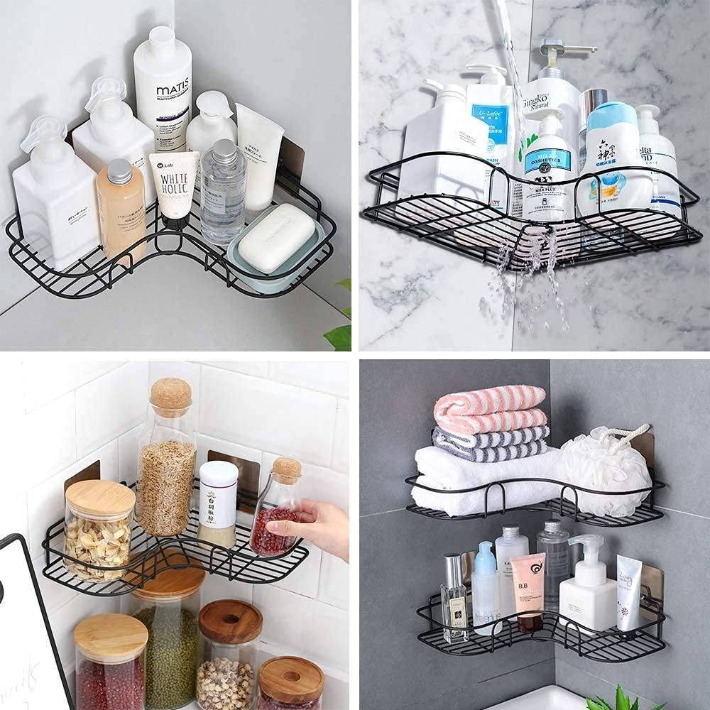 🧴 Metal Bathroom Corner Rack | Storage Shelf for Bathroom & Kitchen