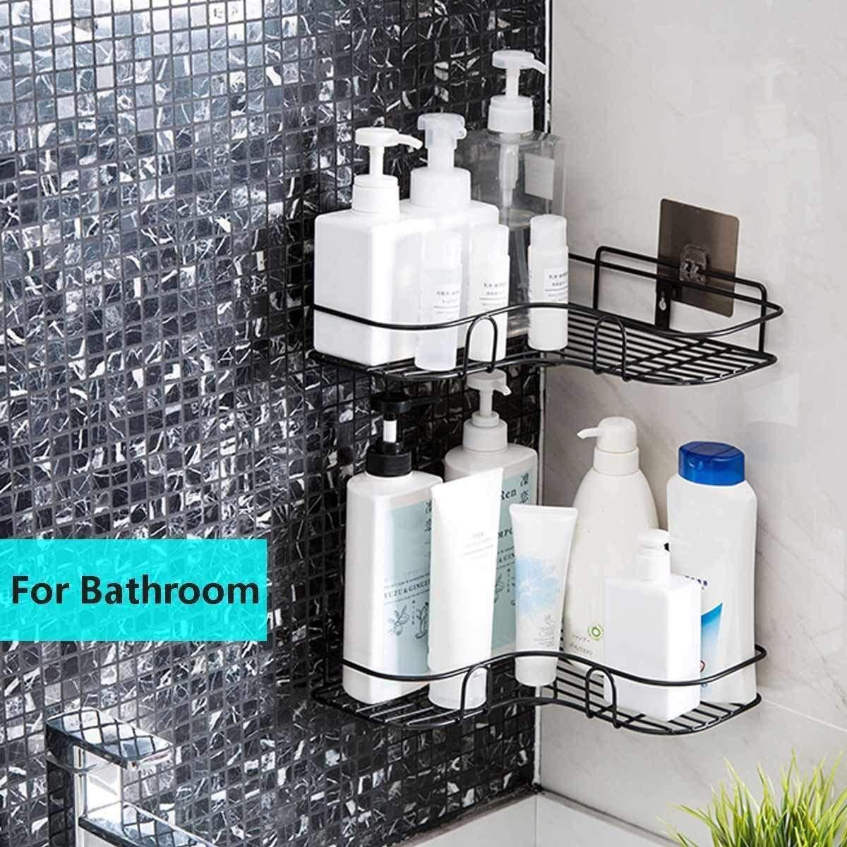 🧴 Metal Bathroom Corner Rack | Storage Shelf for Bathroom & Kitchen