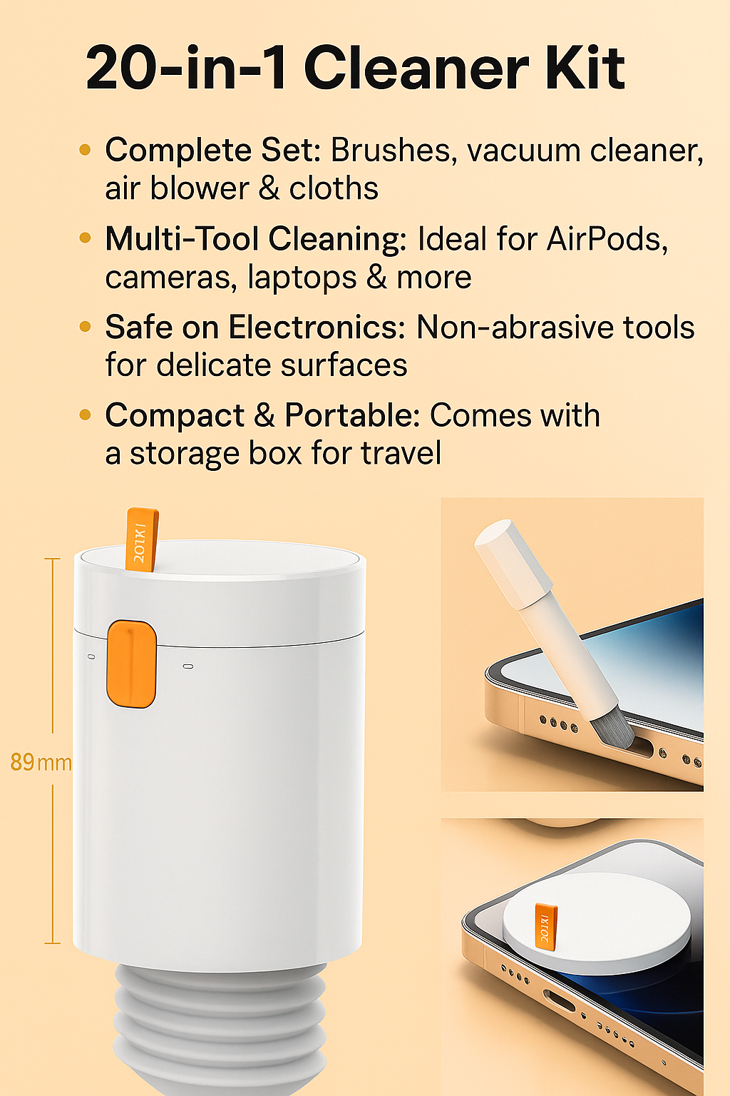 20‑in‑1 Multi‑Purpose Cleaner Kit – For AirPods, Camera, Keyboard & More 🧹🎧