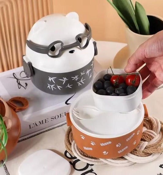 Cute Teddy Cartoon Leakproof Tiffin Box