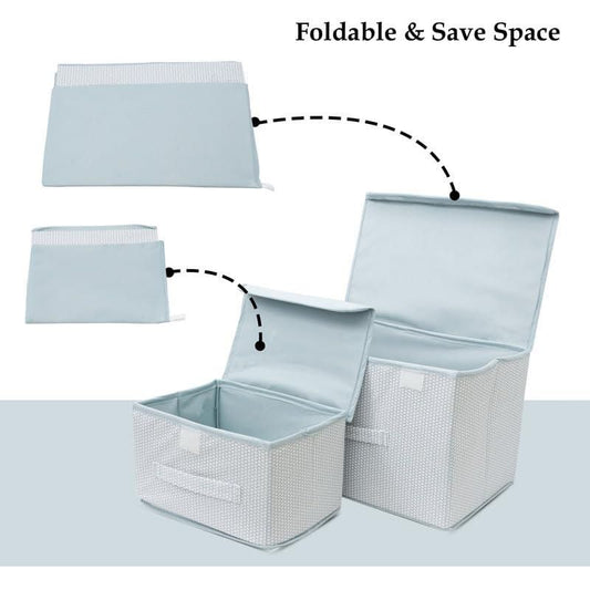 Foldable Non‑Woven Storage Basket Bins – Big & Small Wardrobe Organizer (Pack of 2) 🧺