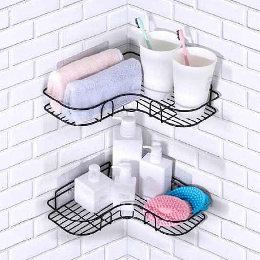 🧴 Metal Bathroom Corner Rack | Storage Shelf for Bathroom & Kitchen